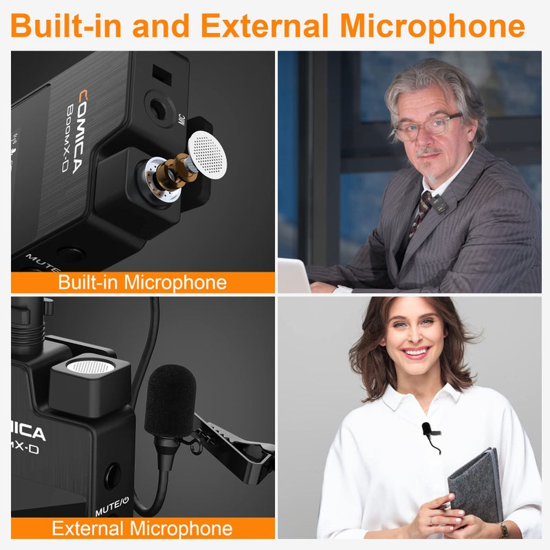 COMICA BoomX-D1 - Wireless Microphone System for Cameras, Camcorders, Smartphones, Laptops, Compact Wireless Lavalier Lapel Microphone with Noise Reduction, Low Latency, Monitoring, Muting - Image 4